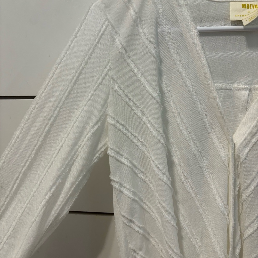 Anthropologie White Audre Textured Top - Picture 5 of 9